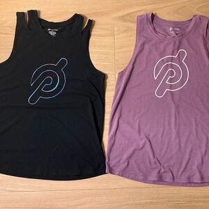Peloton Black and Purple Logo Tank Tops size Medium